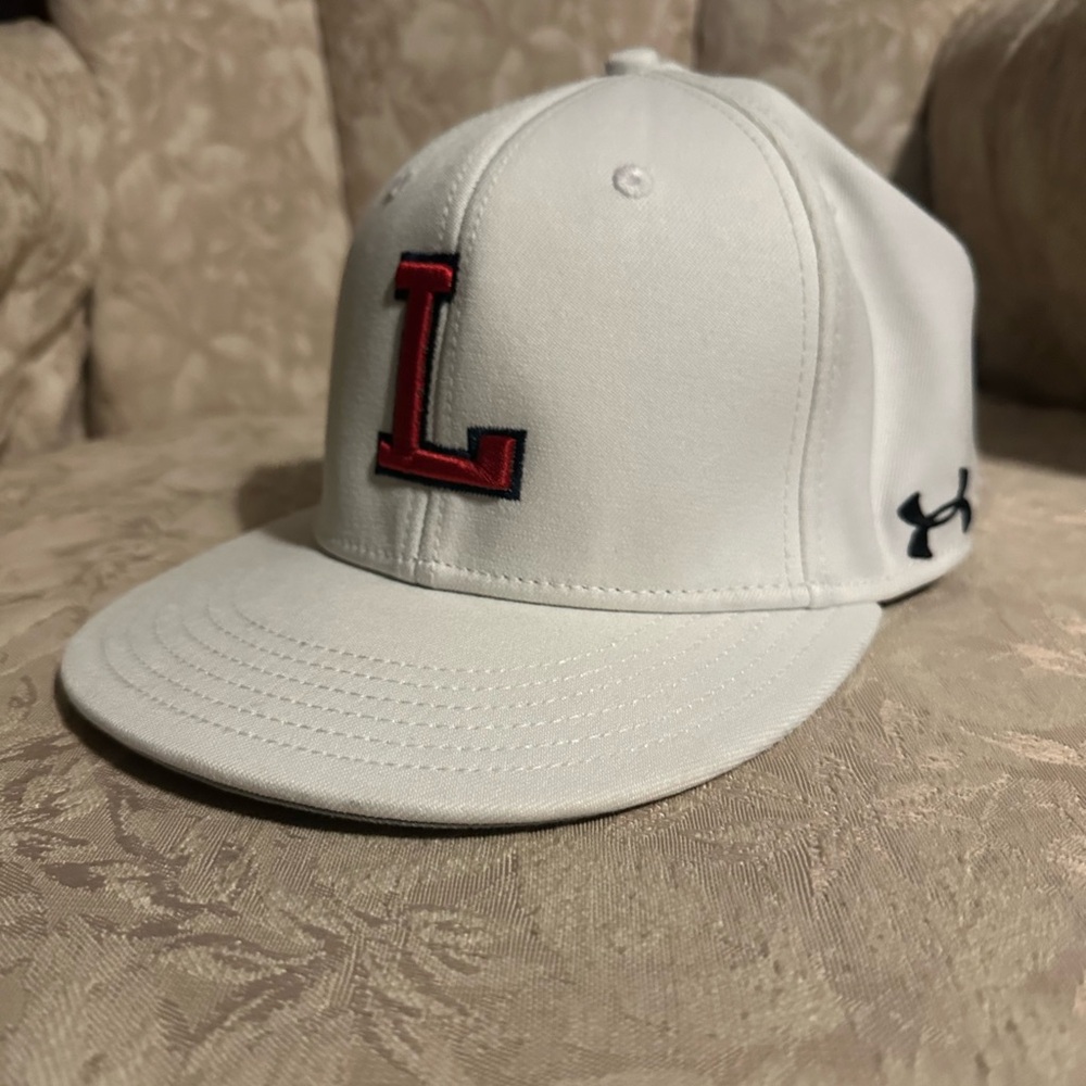 Under Armour White Cap with Red L Logo